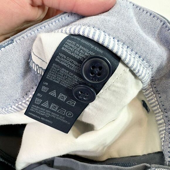 Tommy Hilfiger Pants Mens 34/32 Gray Solid Mid-Rise Straight-Leg Cotton Custom F - Picture 4 of 9